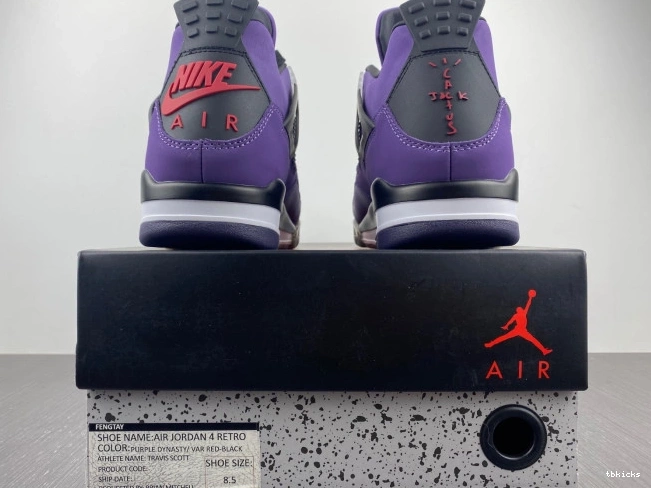 Rep TBK (Friends and Family) Retro LN4 766296 4 Purple Jordan Scott Travis 0706